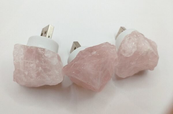 Lámpara USB de cuarzo rosa
