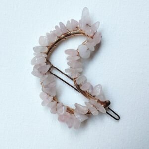 Broche para Pelo de Cuarzo Rosa